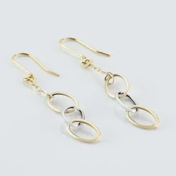 Boucles D'oreilles Pendantes Lucette Or Bicolore