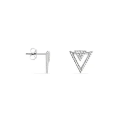 Boucles D'oreilles Pendantes Domnika Argent Blanc Oxyde De Zirconium