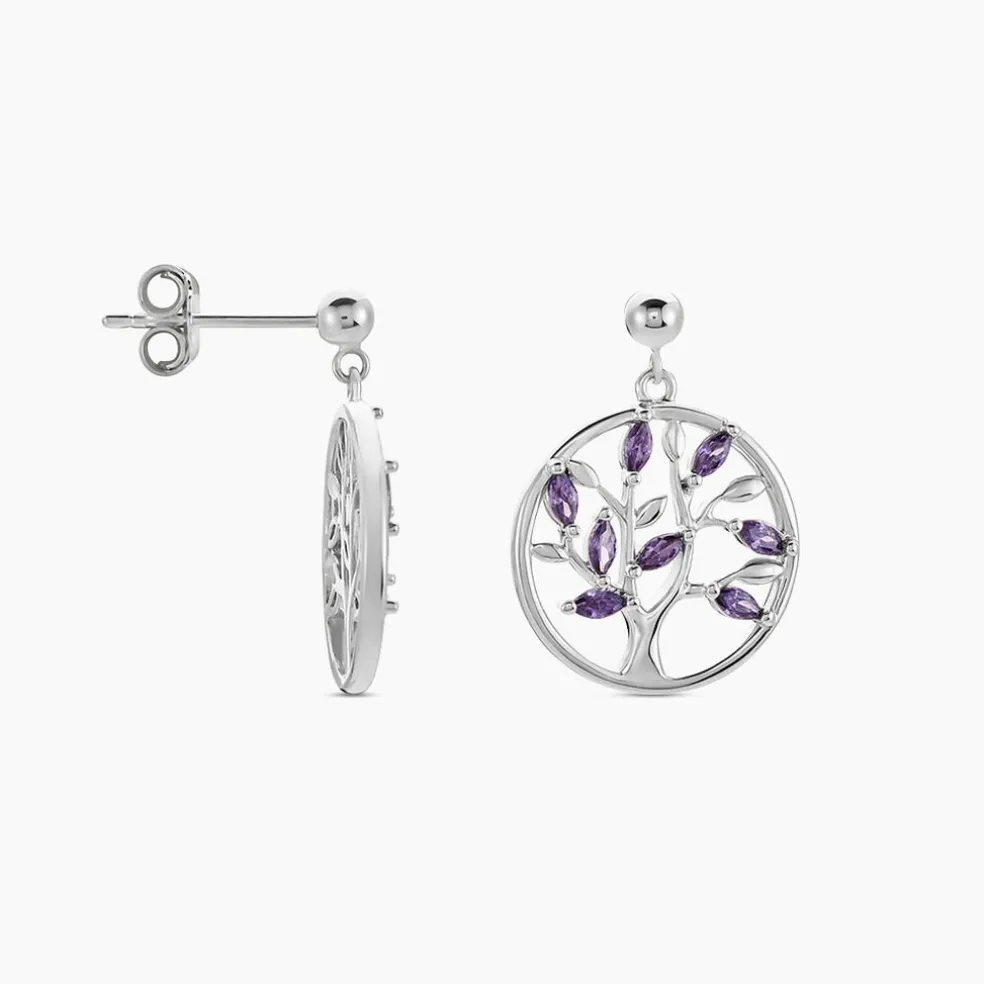 Boucles D'oreilles Pendantes Venka Argent Blanc Oxyde De Zirconium