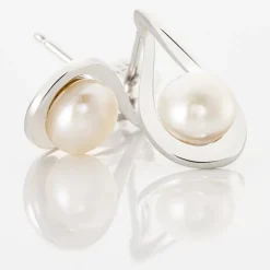 Boucles D'oreilles Pendantes Loren Argent Blanc Perle De Culture