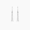 Boucles D'oreilles Pendantes Argent Blanc Henriet Oxyde De Zirconium