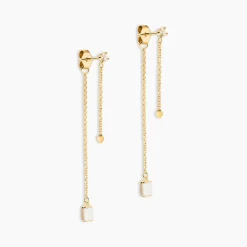Boucles D'oreilles Pendantes Mirage Or Jaune Nacre