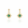 Boucles D'oreilles Pendantes Bobbie Plaqué Or Jaune Spinelle
