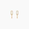 Boucles D'Oreilles Pendantes Lueur Plaqué Or Jaune Oxyde De Zirconium