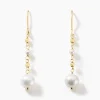 Boucles D'oreilles Pendantes Bindy Or Jaune Perle De Culture