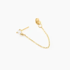 Boucles D'oreilles Pendantes Or Jaune Acierna Oxyde De Zirconium