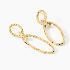 Boucles D'Oreilles Pendantes Franklyn Or Jaune