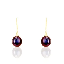 Boucles D'oreilles Pendantes Severiane Or Jaune Perle De Culture