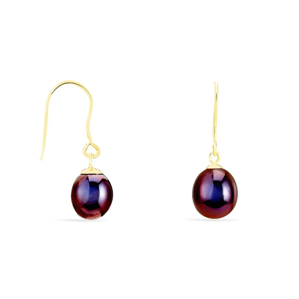 Boucles D'oreilles Pendantes Severiane Or Jaune Perle De Culture