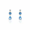 Boucles D'oreilles Pendantes Huffie Plaqué Or Jaune Pierre D'imitation