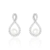 Boucles D'oreilles Pendantes Saja Argent  Perle De Culture Et Oxyde