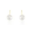 Boucles D'oreilles Pendantes Akoya Or Jaune Perle De Culture D'akoya
