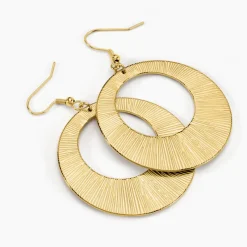 Boucles D'oreilles Pendantes Acier Doré Rohan