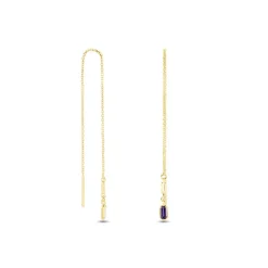 Boucles D'oreilles Pendantes Iris Or Jaune Améthyste Topaze