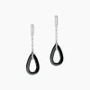 Boucles D'oreilles Pendantes Amaris Argent Blanc Céramique Et Oxyde