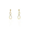 Boucles D'oreilles Pendantes Dunya Plaqué Or Jaune Oxyde De Zirconium
