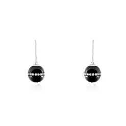 Boucles D'oreilles Pendantes Nina Cera Argent  Strass Et Céramique