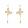 Boucles D'oreilles Pendantes Areli Plaque Or Doré Nacre Oxyde