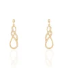 Boucles D'oreilles Pendantes Rajah Plaqué Or Jaune Oxyde De Zirconium