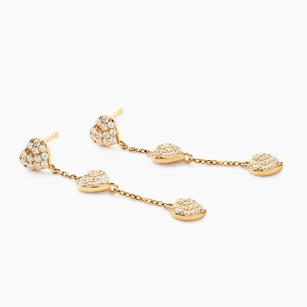 Boucles D'oreilles Pendantes Bomb Lover Or Jaune Oxyde De Zirconium