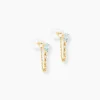Boucles D'Oreilles Pendantes Jardin Secret Or Jaune Topaze Oxyde De Zirconium