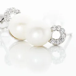 Boucles D'oreilles Pendantes Lilio Argent  Perle De Culture Et Oxyde