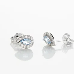 Boucles D'oreilles Puces Argent Blanc Tania Oxydes De Zirconium