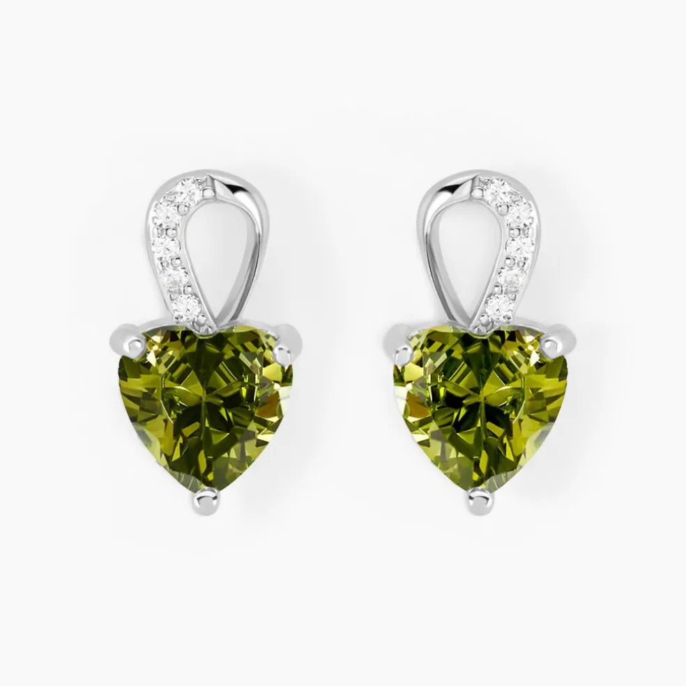 Boucles D'oreilles Puces Atieno Argent Blanc Oxyde De Zirconium