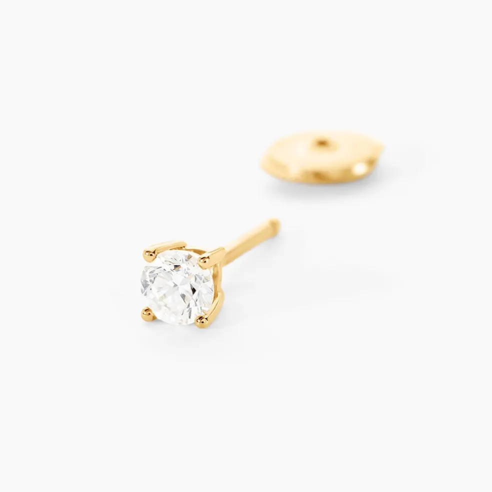 Boucles D'oreilles Puces Aphrodite Or Jaune Diamant