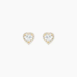 Boucles D'oreilles Puces Aymane Or Jaune Oxyde De Zirconium