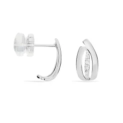 Boucles D'oreilles Puces Aelis Or Blanc Diamant