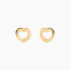 Boucles D'oreilles Puces Anne-maudae Coeurs Or Jaune