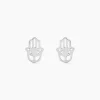 Boucles D'oreilles Puces Abby Argent Blanc