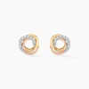 Boucles D'oreilles Puces Amaiur Or Tricolore Oxydes De Zirconium