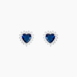 Boucles D'oreilles Puces Argent Blanc Sphinx Pierres