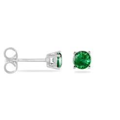 Boucles D'oreilles Puces Argent Blanc Dwight Oxydes De Zirconium