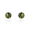 Boucles D'oreilles Puces Argent Blanc Acacia Ambre