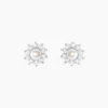 Boucles D'oreilles Puces Argent Blanc Cheri Perle De Culture Oxydes