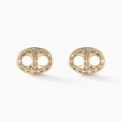 Boucles D'oreilles Puces Antun Or Jaune Diamant