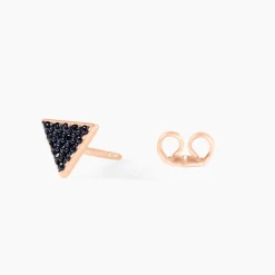 Boucles D'oreilles Puces Amellia Argent Rose Oxyde De Zirconium