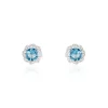 Boucles D'oreilles Puces Argent Blanc Clover Verre Oxydes De Zirconium