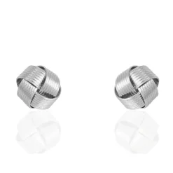 Boucles D'oreilles Puces Albanne Argent Blanc