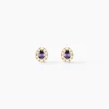 Boucles D'oreilles Puces Agostinho Or Jaune Oxyde De Zirconium