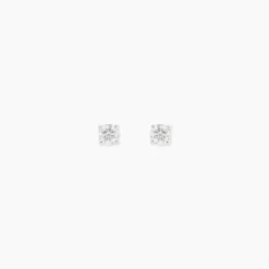 Boucles D'Oreilles Puces Aphrodite Or Blanc Diamant