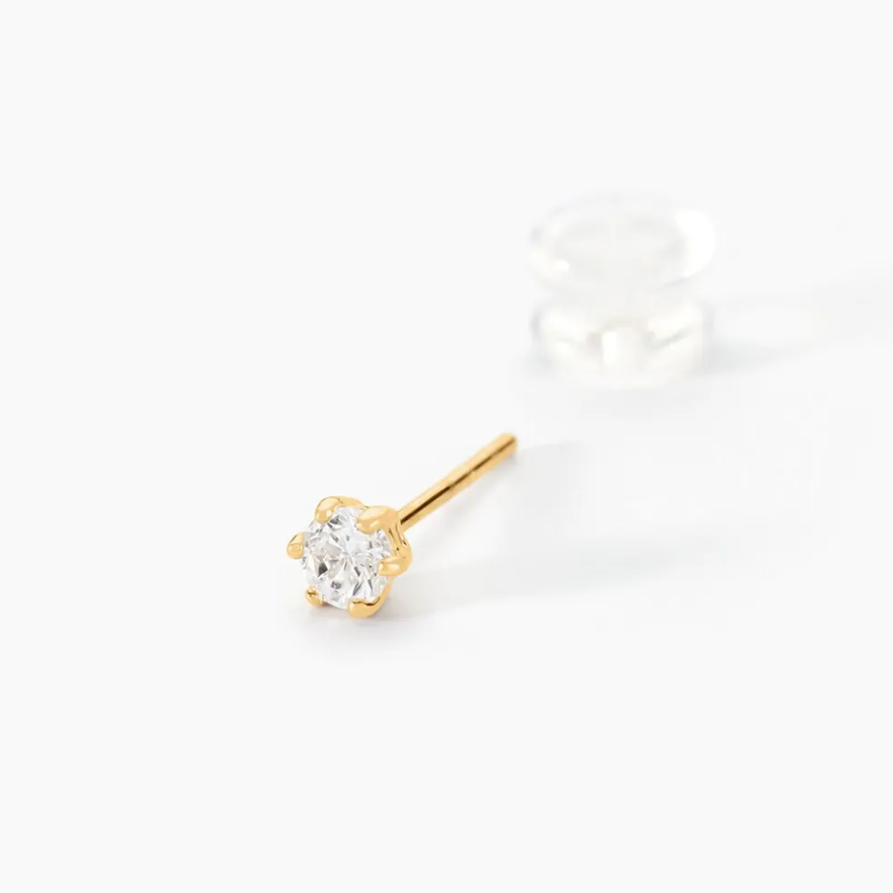Boucles D'oreilles Puces Aconit Or Jaune Oxyde