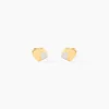 Boucles D'oreilles Puces Anne-maudae Double Coeurs Or Bicolore