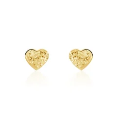 Boucles D'oreilles Puces Arisaema C艙ur Or Jaune