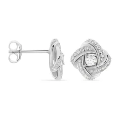 Boucles D'oreilles Puces Anasthase Argent Blanc Oxyde De Zirconium