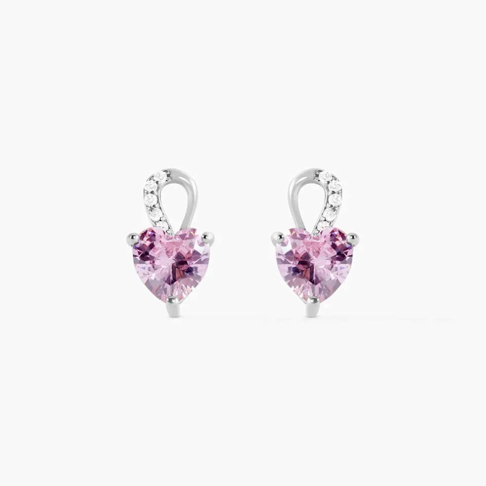 Boucles D'oreilles Puces Argent Blanc Atieno Oxyde De Zirconium