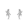 Boucles D'oreilles Puces Azzedine Salamandre Or Blanc